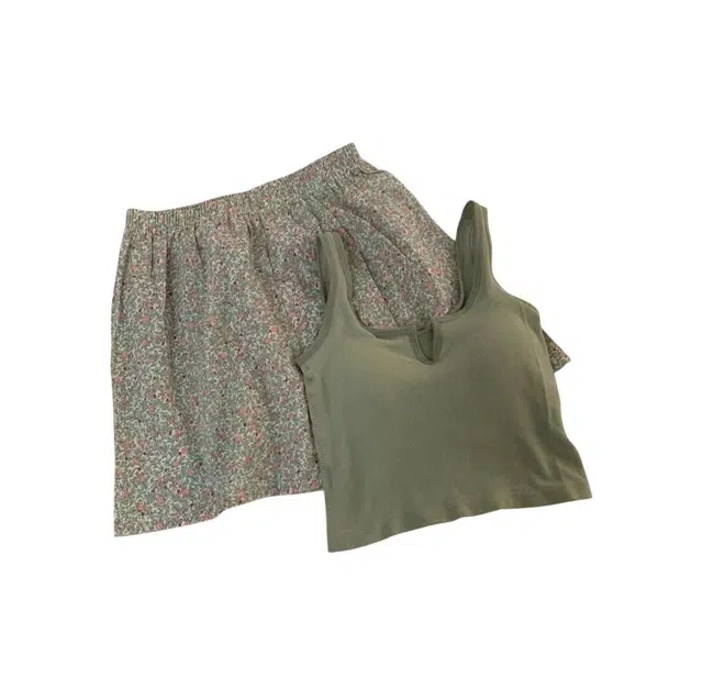 顶瓜瓜 夏季女亲肤舒适时尚简约家居服睡衣套装 女款