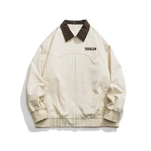 太子龍 复古高街潮牌高克重高密度翻领百搭宽松柔软高级炸街潮流日常通勤小众设计感功能性防风休闲夹克 男款