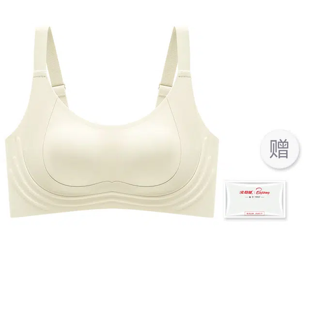 北极绒 舒适透气无痕美背软支撑一片式贴合柔软提拉聚拢高弹裸感无钢圈防下垂文胸 女款