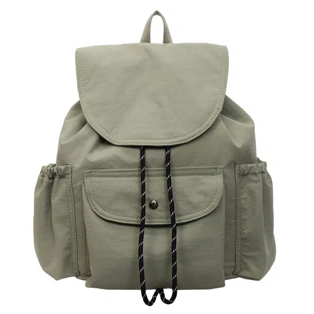 蔻蒂熊 帆布女大容量休闲百搭学生上课书包户外登山包轻便旅游背包 尼龙布 双肩包 常规 青少年 白色/黑色/黄色/绿色