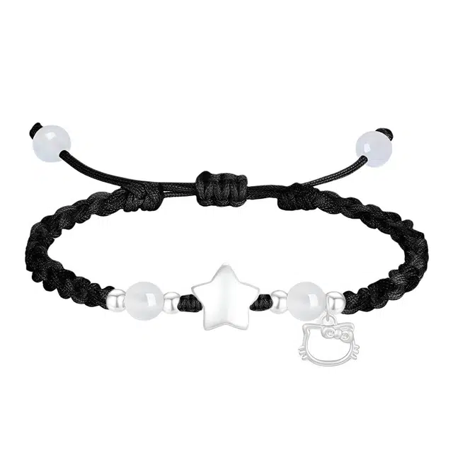 【足银999|招财福猫】 琉堇 璀璨星月情侣手绳 平安喜乐招财纳福新中式国风轻奢简约甜美闺蜜可调节限定礼盒 琉璃 手绳 男女同款情侣款