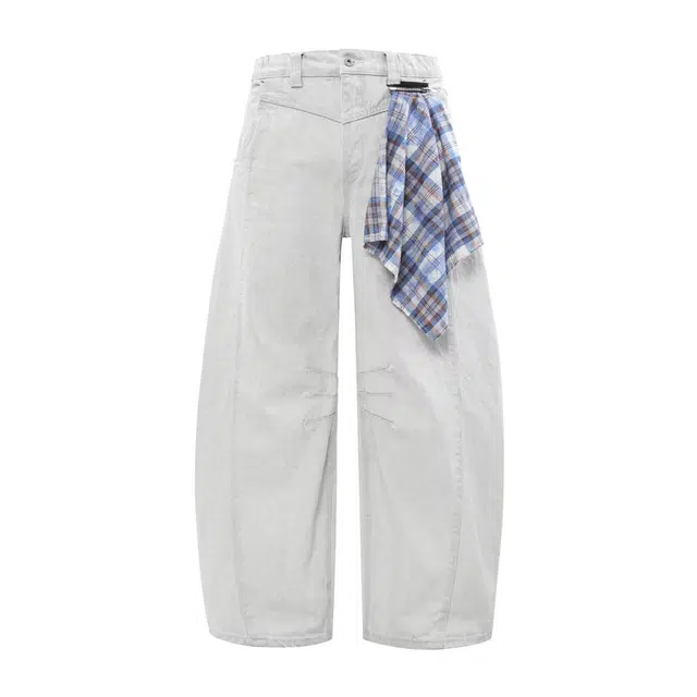 洞洞拐 纯棉牛仔裤男潮牌大码阔腿裤子男士潮流宽松直筒休闲裤 男女同款