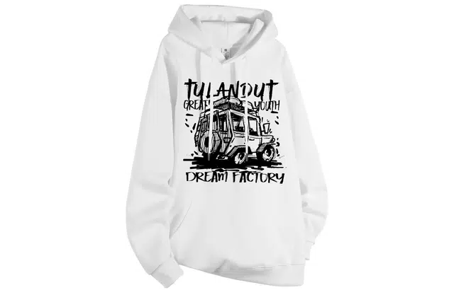 图兰朵 美式长袖时尚印花街头舒适连帽套头百搭宽松卫衣 男女同款