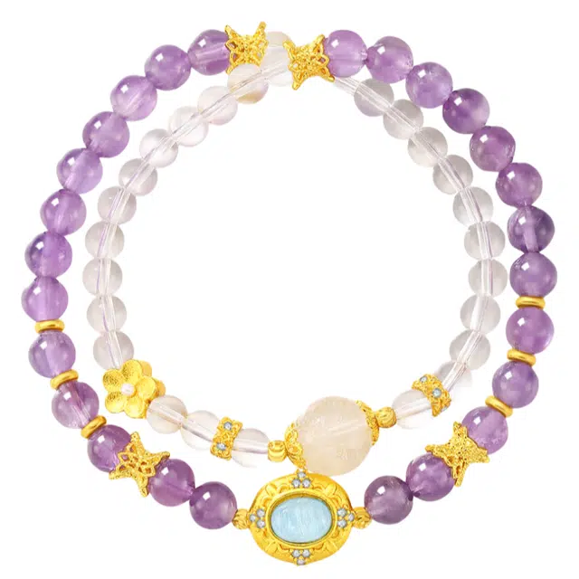 子婳 多圈新中式国风国潮招财转运平安顺遂小众轻奢高级感#好运 紫水晶 手串 女款