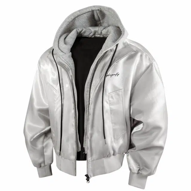 红蜻蜓 美式高街潮牌复古数字字母印花宽松百搭舒适防风保暖休闲棒球服连帽外套夹克 男女同款