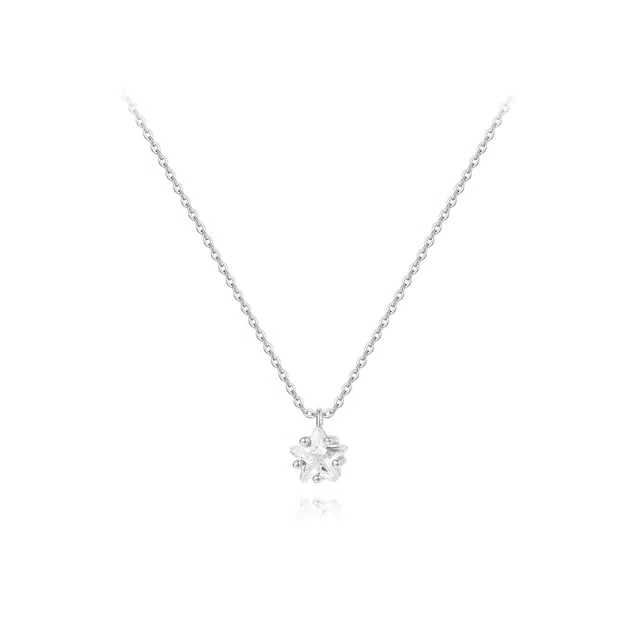 【纯银999 | 星光闪耀】 六桂福珠宝 经典百搭小众设计高级感学生日常简约精致轻奢通勤极简约会温柔气质可调节 足银 项链 女款