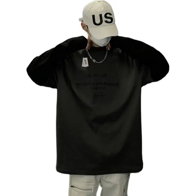 地界二 假两件重磅美式潮牌宽松内搭打底上衣重磅美式常规现代风长袖卫衣 男款