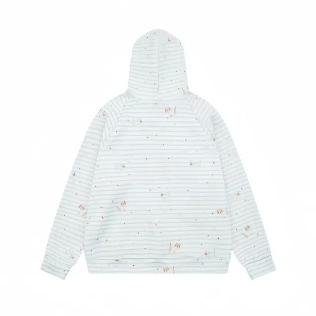 哒头下雨不愁 美式学院甜美风满印小狗连帽小众设计感宽松休闲上衣卫衣 女款