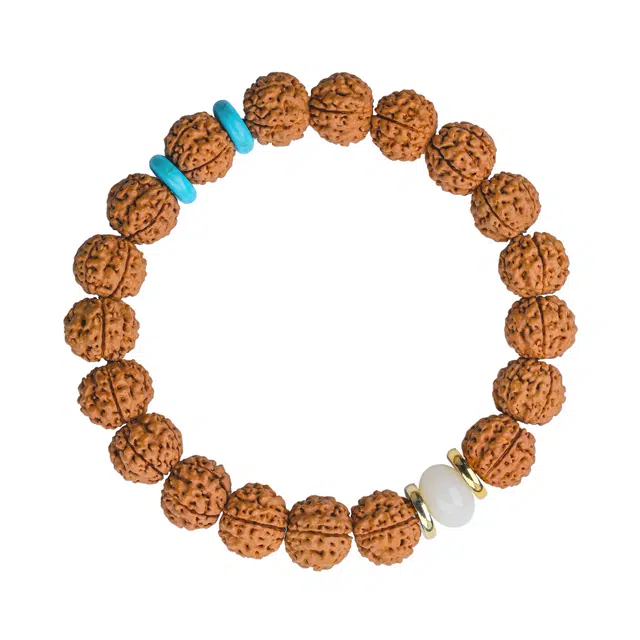 素于 新中式小众轻奢简约设计高级感灵珠隔片款素雅百搭天官赐福招财纳福前程似锦八方来财诸事顺遂好运 金刚菩提 手串 男女同款情侣款