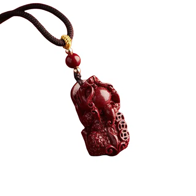 茂琼 简约 时尚 手工雕刻貔貅小众百搭高级感#好运 朱砂 项链 男女同款情侣款