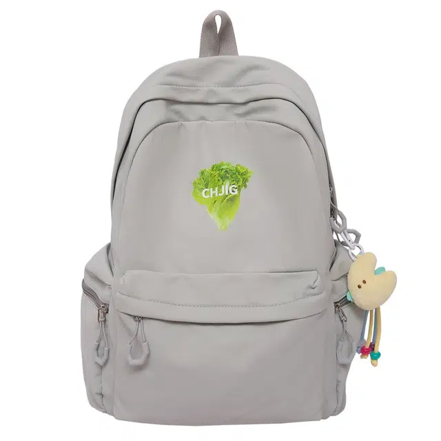 蔻蒂熊 小清新书包女初中生可爱甜美旅行背包休闲大容量高中学生简约百搭轻便 涤纶 双肩包 常规 青少年 米白色/粉色/黑色/灰色/黄色