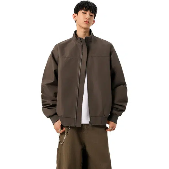 北极绒 三防立领冲锋衣外套男秋季美式复古户外工装飞行夹克 男女同款