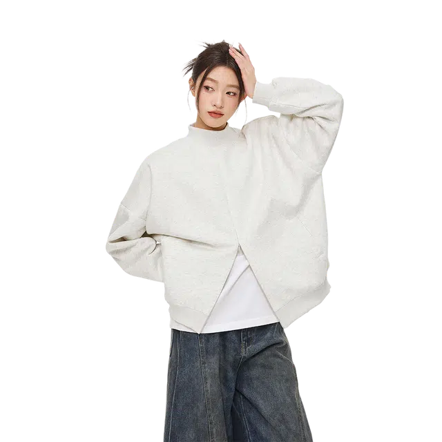 一碗士多 纯色圆领简单个性小众设计舒适亲肤日常户外通勤运动训练美式复古时尚百搭宽松休闲潮流保暖防风夹克 男女同款