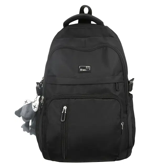 蔻蒂熊 男女简约百搭大容量时尚出行旅行包初高中学生书包 尼龙布 双肩包 常规 青少年 银色/灰色/黑色/军绿色/孔雀蓝