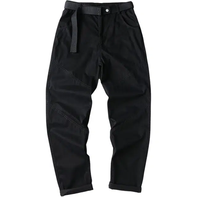 希越 春秋季 潮流日系复古纯棉拼接直筒休闲裤 男款