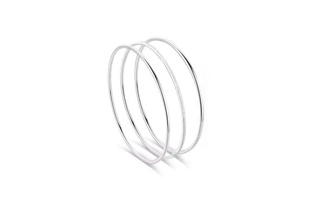 尚银福 三生三世新中式复古轻奢高级感 民族风磨砂车花素圈多环实心两光一沙小众设计闭口 合金 手镯 女款