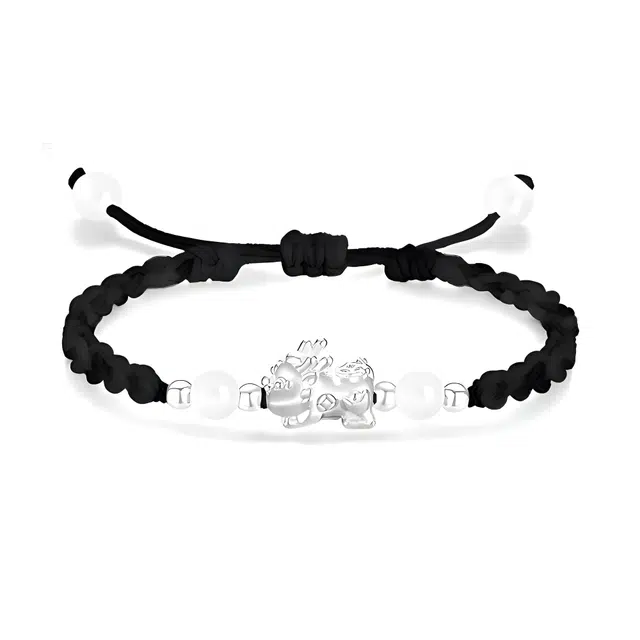 【999银】 絮物 国潮新中式小众纯手工编织貔貅宝宝款设计甜美轻奢百搭新中式高级感出游新宠吸睛神器#好运 织物 手绳 男女同款情侣款