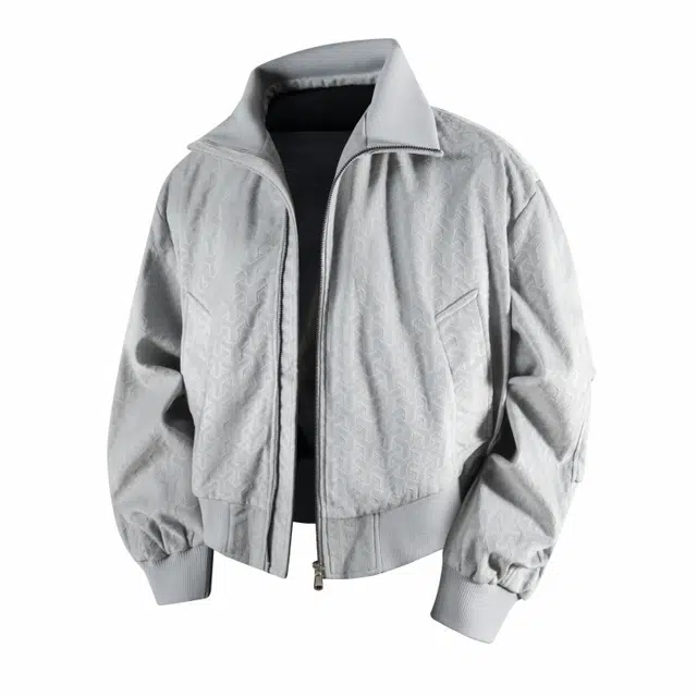 花蔓色 美式时尚春秋季舒适通勤百搭微落肩复古设计高级感宽松显瘦休闲气质短外套情侣上衣夹克 女款