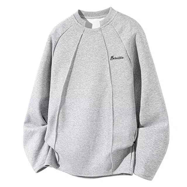 普鲁士多特蒙德 美式解构拼接复古小众个性设计高级感上衣百搭日常通勤基础款宽松长袖卫衣 男女同款