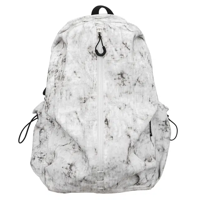 南潇湘 开学书包美式报纸涂鸦大容量高颜值女高中生大学生美式小众设计百搭背包 尼龙 双肩包 大号 男女同款情侣款 多色