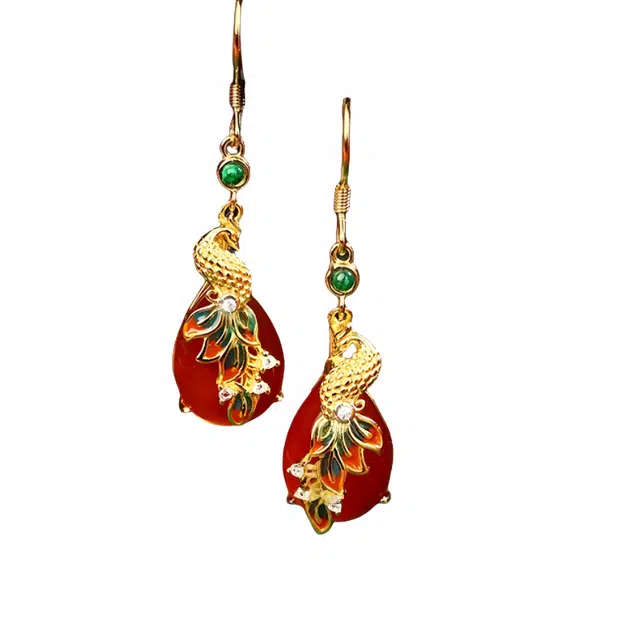 金碧鸢 轻奢设计缀小众风格独特精致优雅气质浪漫简约百搭#好运 玛瑙 耳环 女款