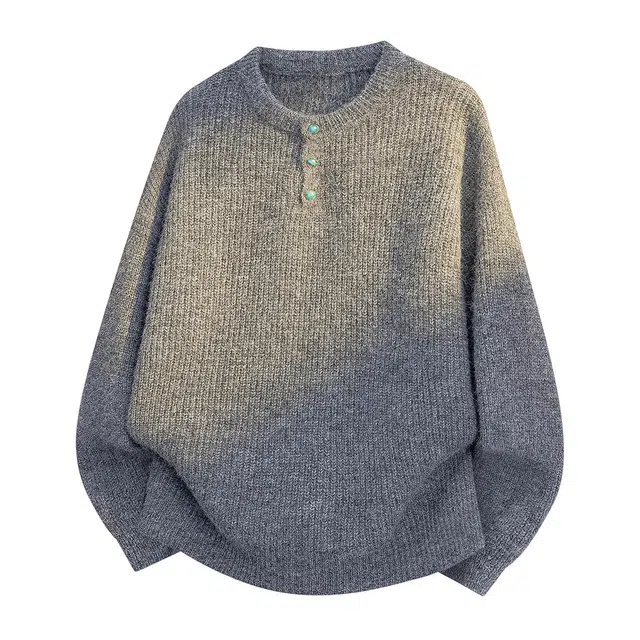 快鱼 美式纯色宽松舒适简约时尚高街百搭保暖学院慵懒毛衣 男女同款