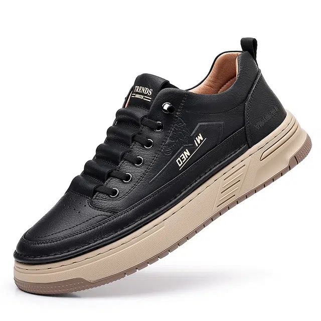 依米奴 真皮质感 高颜值 耐磨耐穿 百搭款式 防滑设计 独特细节 复古风格 时尚潮流 脚感舒适 低调 低帮 板鞋 男款