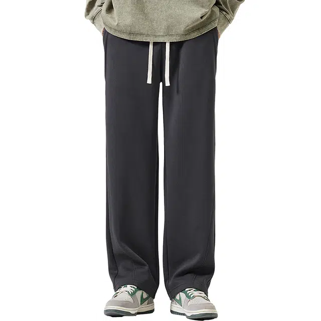 洞洞拐 美式潮牌春秋季宽松阔腿高品质垂感潮牌休闲裤 男女同款