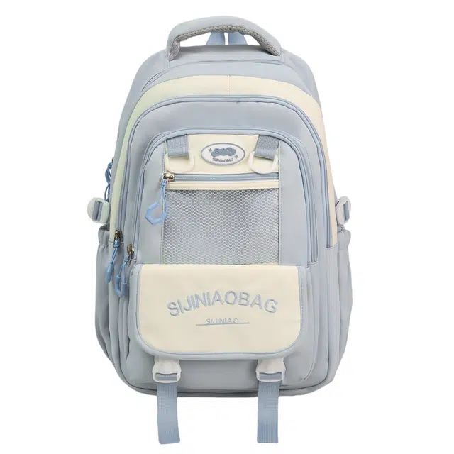 蔻蒂熊 书包女韩版初中生大容量高颜值小学生清新校园减负轻便背包 尼龙布 双肩包 常规 青少年 黑色/红色/黄色/绿色/蓝色