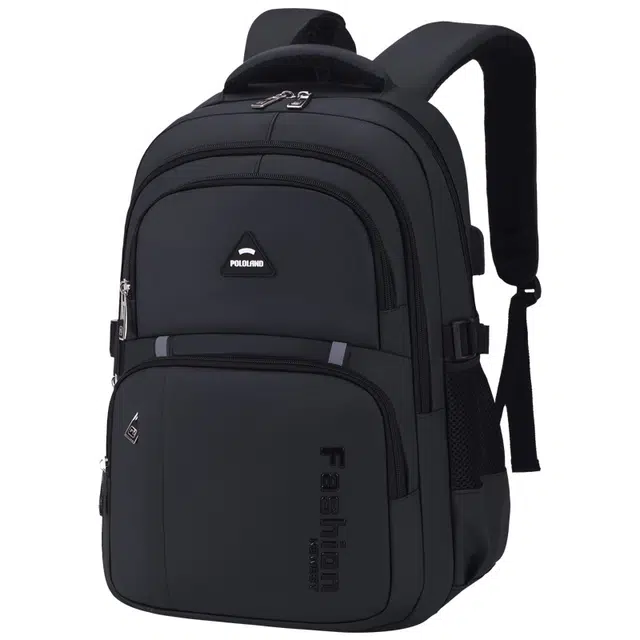 芭菲尼 男生书包初中高中生大容量压花字母运动背包车缝线 牛津布 双肩包 黑色/灰色/宝蓝色