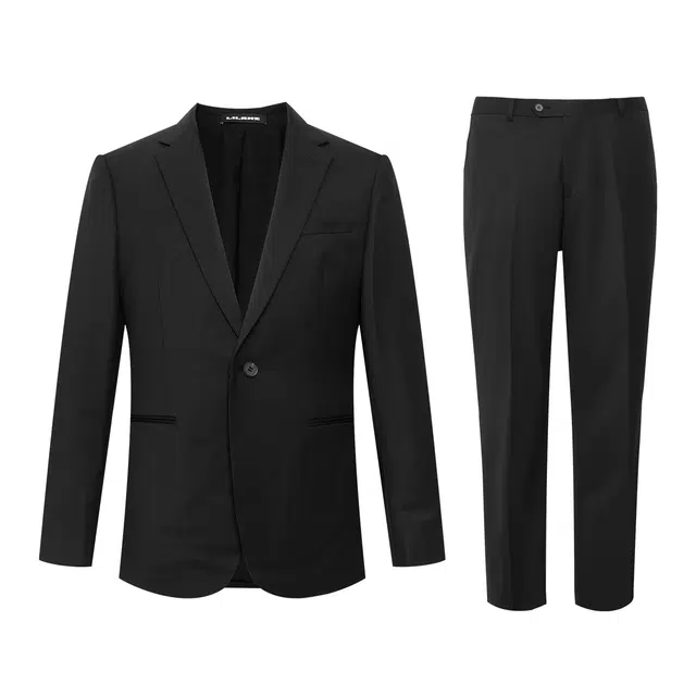 利郎 纯色商务风百搭休闲西服两件套秋季结婚长袖长裤西装套装 男款