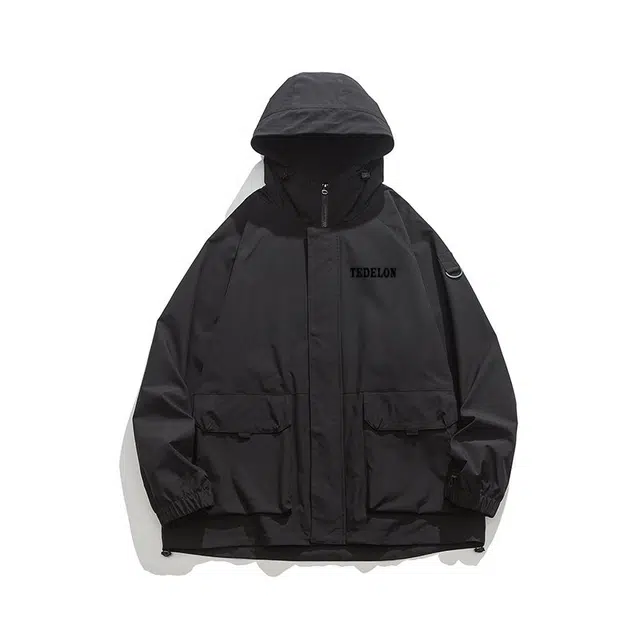 太子龍  美式复古高街山系户外简约纯色基础款大口袋设计日常徒步登山通勤百搭宽松休闲工装风外套夹克 男女同款