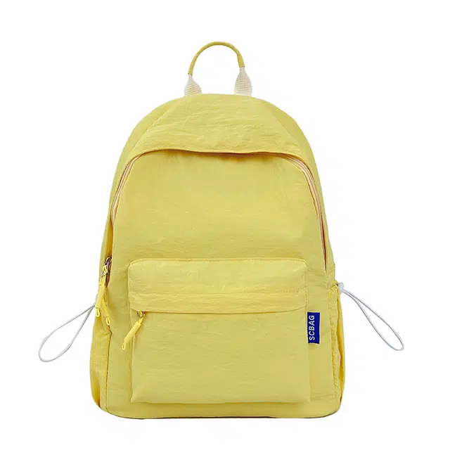 蔻蒂熊 旅游轻便高颜值学生小书包女生外出休闲小背包简约百搭 涤纶 双肩包 常规 白色/黑色/粉色/紫色/浅蓝色/绿色/黄色/荧光黄