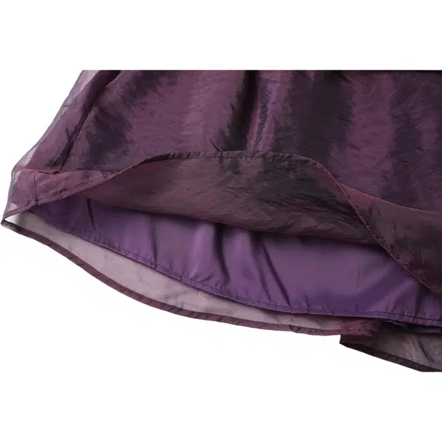 识恩 法式复古一字肩荷叶边时尚小众微透宽松显瘦薄上衣衬衫 女款