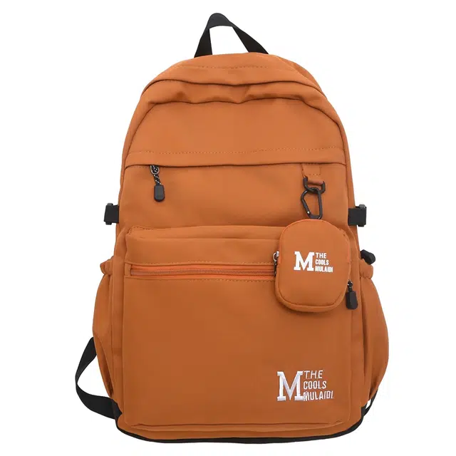 蔻蒂熊 韩版高中大学生书包男包休闲潮流电脑包大容量旅行包背包女 尼龙布 双肩包 常规 青少年 白色/灰色/黑色/浅棕色