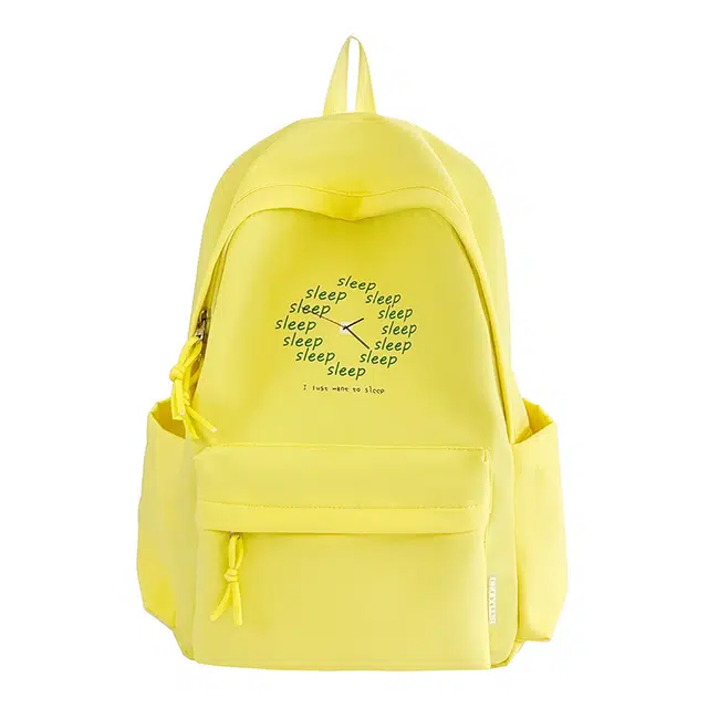 蔻蒂熊 日系书包女百搭背包大容量休闲学生校园风潮流轻便旅游清新简约 涤纶 双肩包 常规 青少年 白色/黑色/黄色/蓝色/粉色