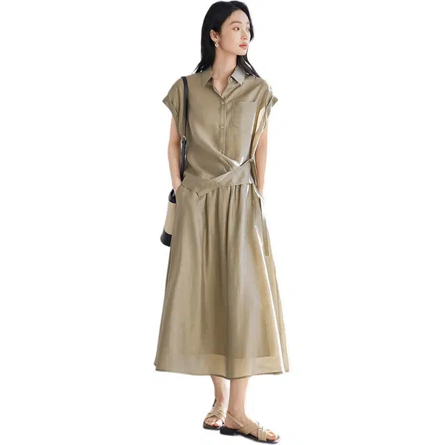 缪斯的诱惑 设计感衬衣不规则两件套衬衫半身裙一整套裙装套装 女款