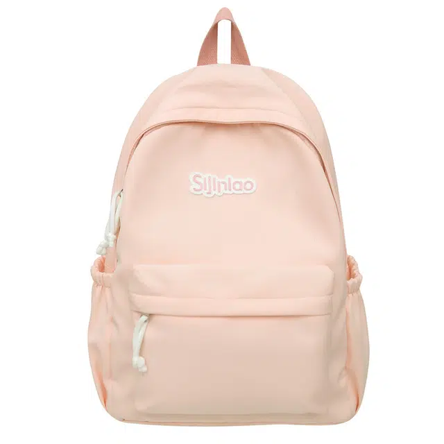 蔻蒂熊 日系少女小清新学院风简约背包大学生初中生软妹高颜值书包 尼龙布 双肩包 常规 青少年 黑色/浅绿色/米色/粉色