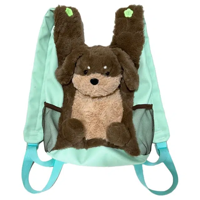 捷朗仕 可爱企鹅卡通出行百搭学生 棉 双肩包 女款 绿色/蓝色