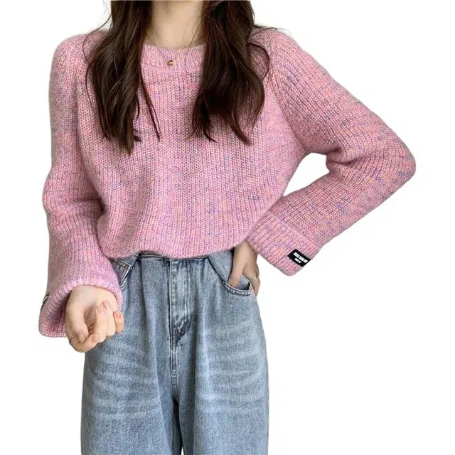 缪斯的诱惑 彩色女秋冬季高腰内搭大朗高级感长袖上衣针织衫 女款