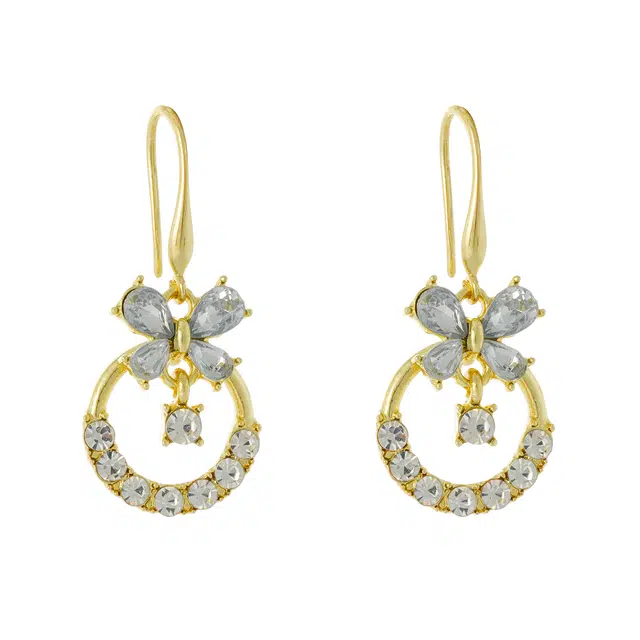 澜耀 蝶影钻环 超闪蝴蝶镶钻 气质高级感优雅#好运 合金 耳环 女款