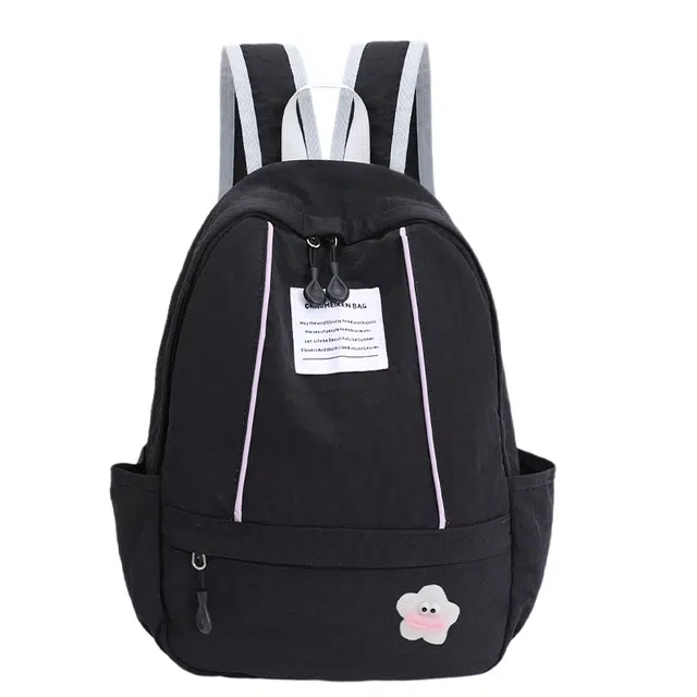 蔻蒂熊  韩系轻便女夏简约通勤大容量户外背包休闲出游书包实用小清新 涤纶 双肩包 常规 青少年 白色/黑色/紫色/黄色/绿色