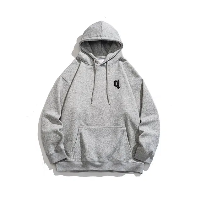 佐菲利 重磅字母刺绣连帽美式设计感情侣外套复古宽松套头运动帽衫卫衣 男女同款