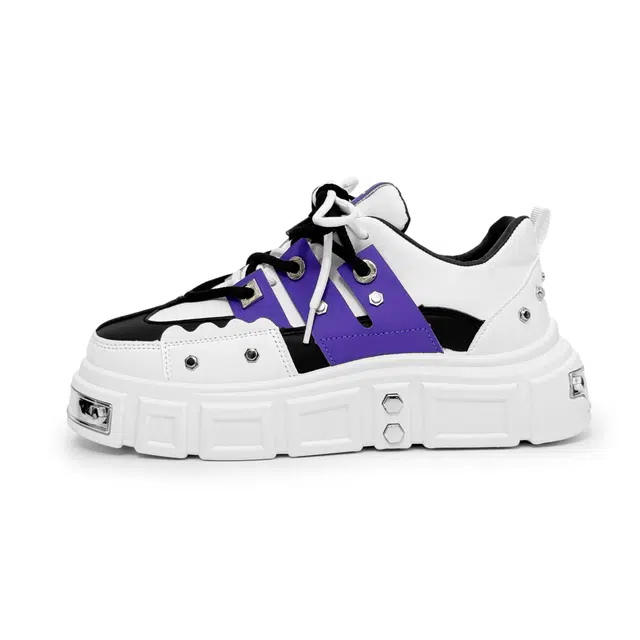 乐乐鱼 高级感铆钉小众大头厚底德比鞋 低帮 板鞋 男款