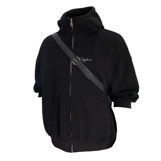 卡皮巴拉小黄豚 美式拼接重磅华棉解构设计高街潮牌休闲运动百搭开衫外套无性别主义连帽保暖卫衣 男女同款