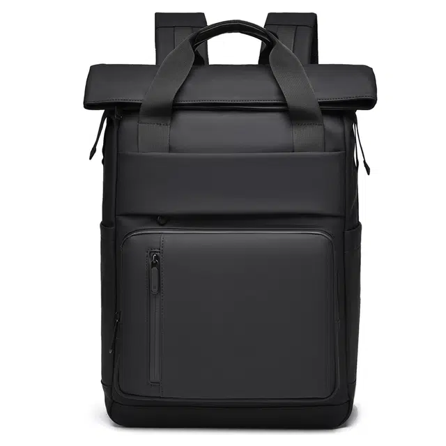 茵初 商务出差大容量背包防水电脑包多功能旅行 尼龙 双肩包 常规 男女同款情侣款 黑色/绿色