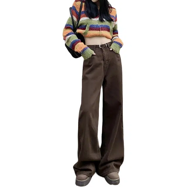 如续 复古美拉德｜秋冬美式直筒宽松显瘦阔腿百搭牛仔裤 女款