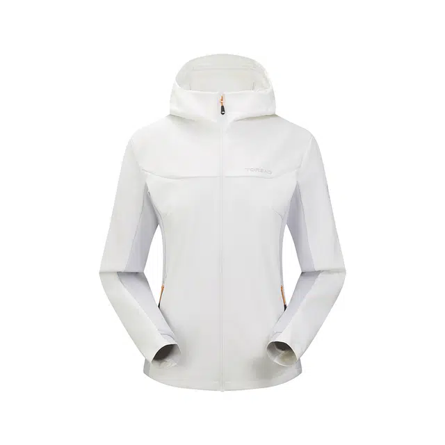 探路者  纯色拉链连帽百搭休闲运动  防风冲锋衣 女款