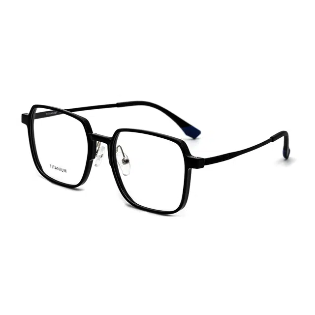 【可配度数】 小罗弟 超轻透明素颜百搭大方框 方形 光学镜架 男女同款情侣款 黑色