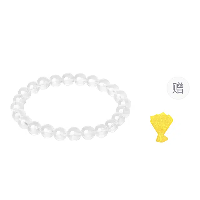 【纯净无黑点】 金六福吉祥 新中式素串 仙女风精致高级感国风能量石招财纳福好运常在 转运珠#好运天然 白水晶 手串 女款